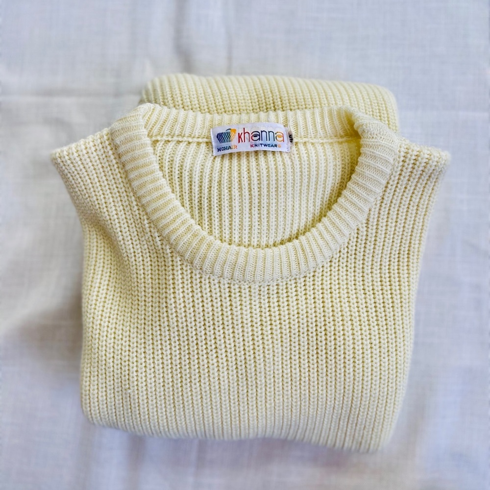Vintage Yellow Oversized Chunky Sweater / Dress?